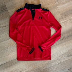 Under Armour Red and Black Long Sleeve Tee